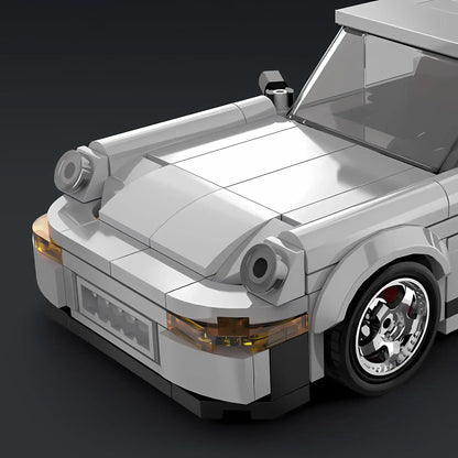 happy build powerblock pb8816 porsche retro 993 model car building blocks toy car hood