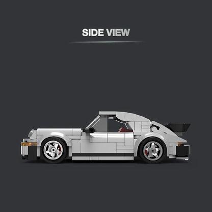 side view of happy build powerblock pb8816 timeless series porsche retro 993 model car building blocks toy