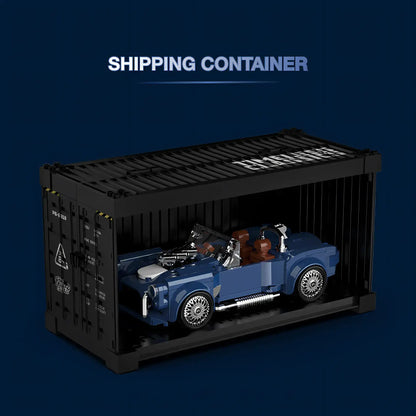 shipping container of happy build powerblock timeless series pb8818 shellby cobra model car building blocks toy 