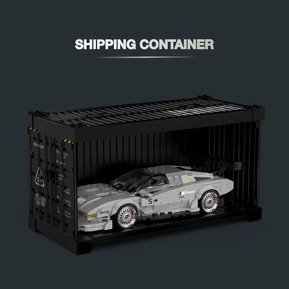 shipping container of happy build powerblock timeless series pb8819 bmw m1 model car building blocks toy