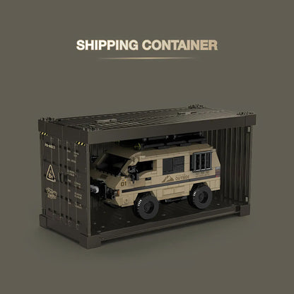 shipping container of happy build powerblock pb8823 delica camper model car building blocks set 