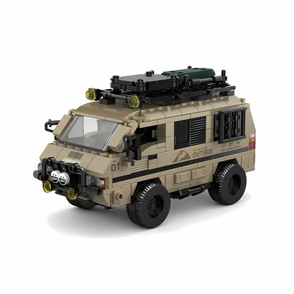 static version of happy build powerblock pb8823 delica camper model car building blocks set 