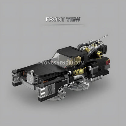 front view of happy build powerblock pb8827 futuristic chariot sports car building blocks set model car