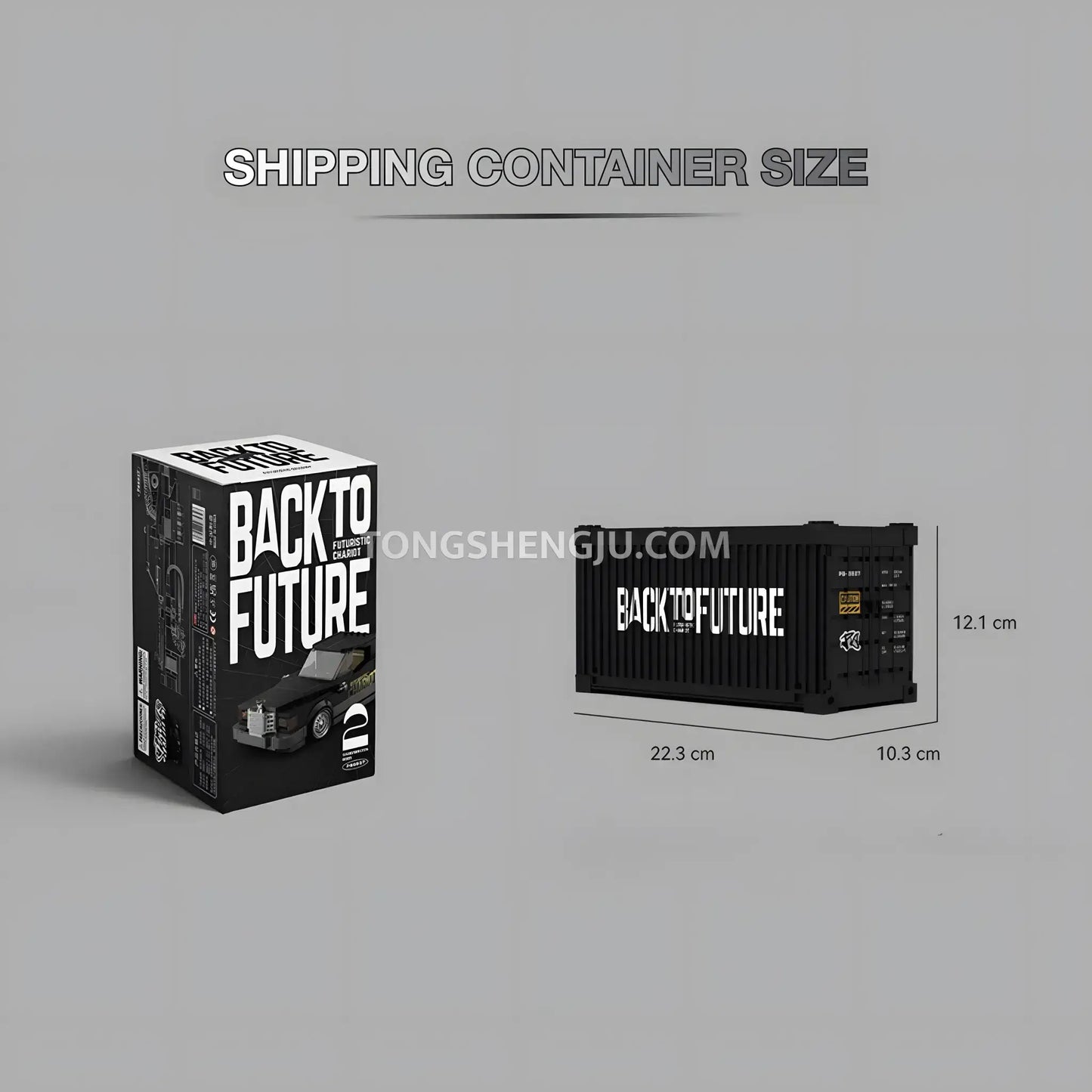shipping container size of happy build powerblock pb8827 futuristic chariot sports car building blocks set model car