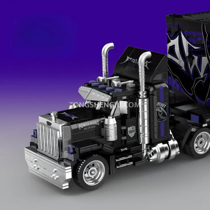 happy build powerblock pb8829 gmc heavy duty truck sports car building blocks set model car front end