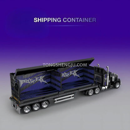 shipping container of happy build powerblock pb8829 gmc heavy duty truck sports car building blocks set model car