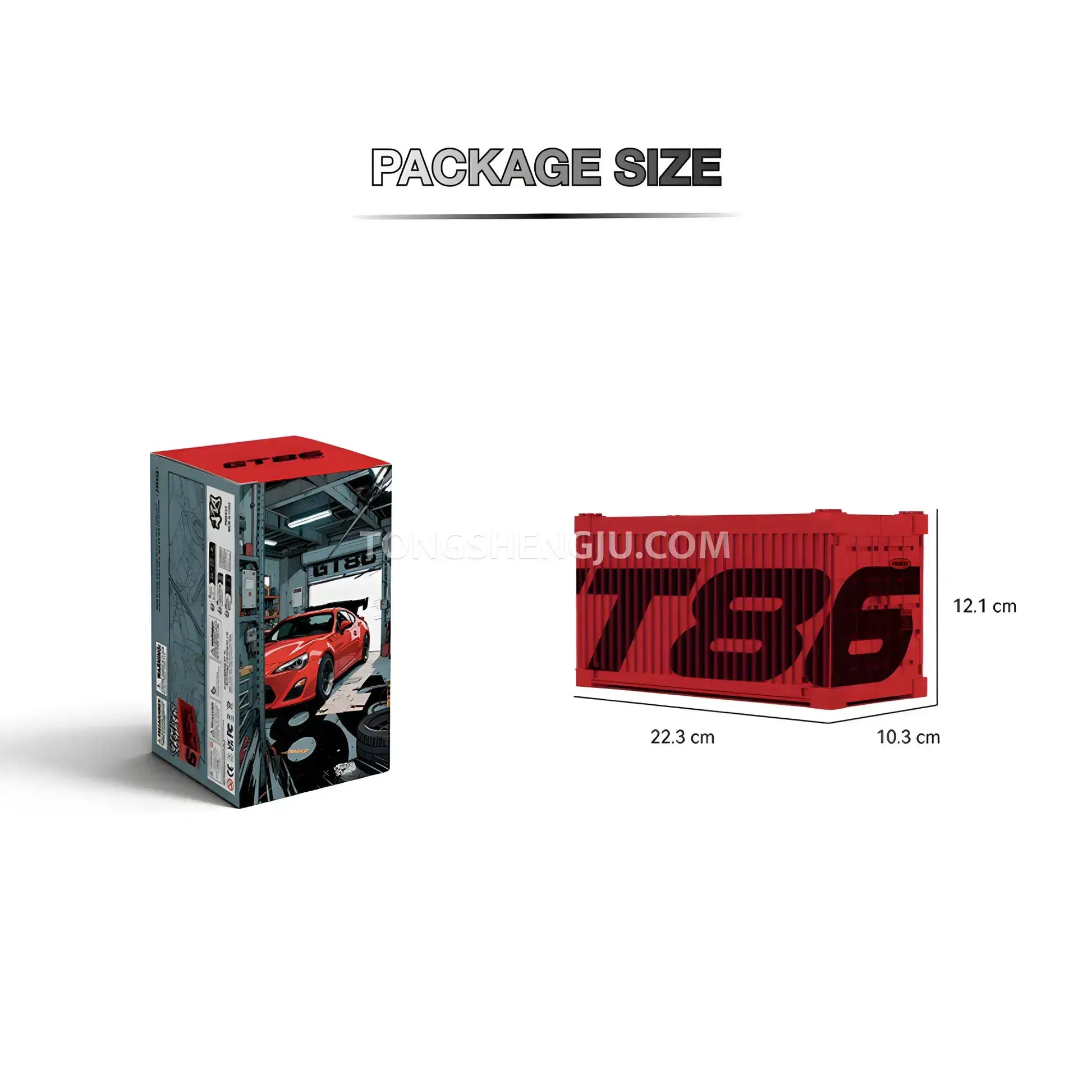 package size of happy build powerblock pb8832 toyota gt86 supercar building blocks set model car