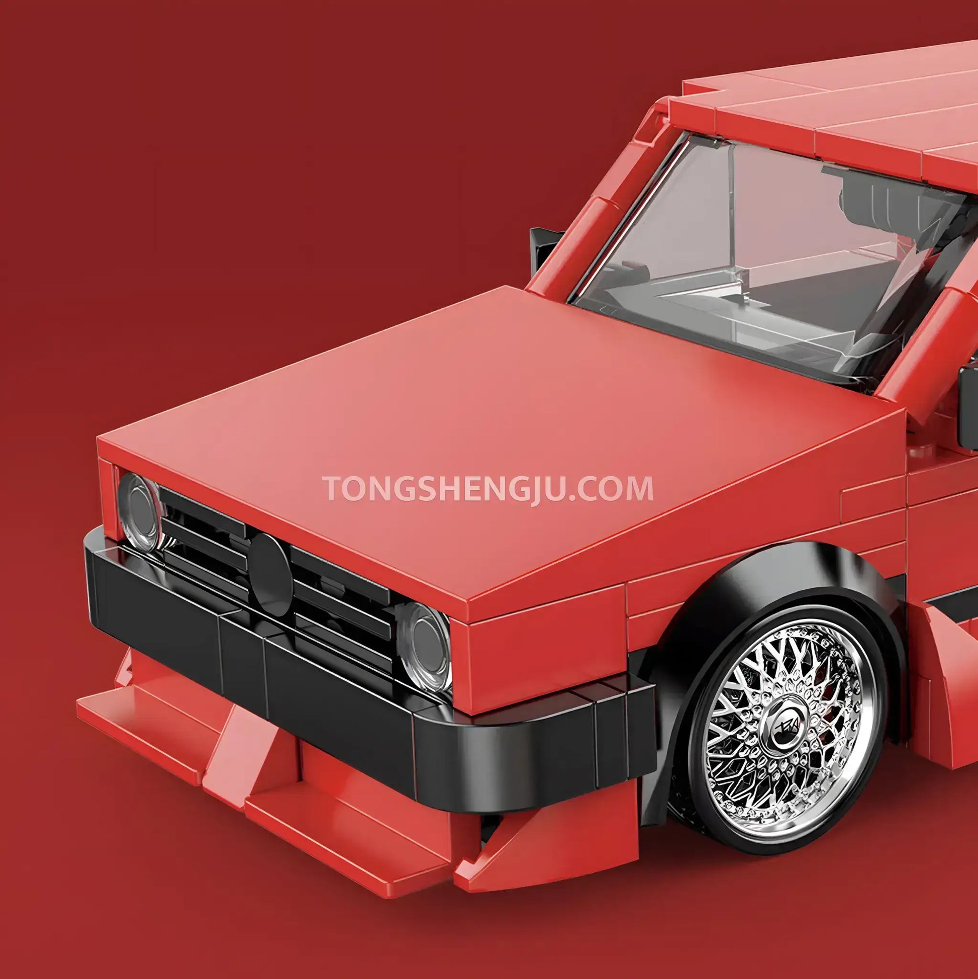 happy build powerblock pb8839 golf mk2 sports car building blocks set model car front end