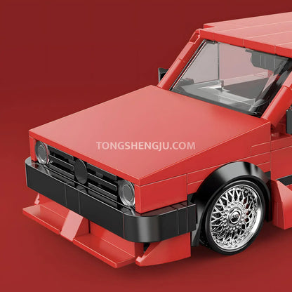 happy build powerblock pb8839 golf mk2 sports car building blocks set model car front end