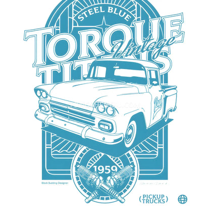 happy build power block pb8840 steel blue vintage pickup trucks building blocks set model car torque titans series compatible with lego