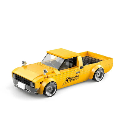 static version of happy build power block pb8842 freedom cruiser vintage pickup trucks building blocks set model car
