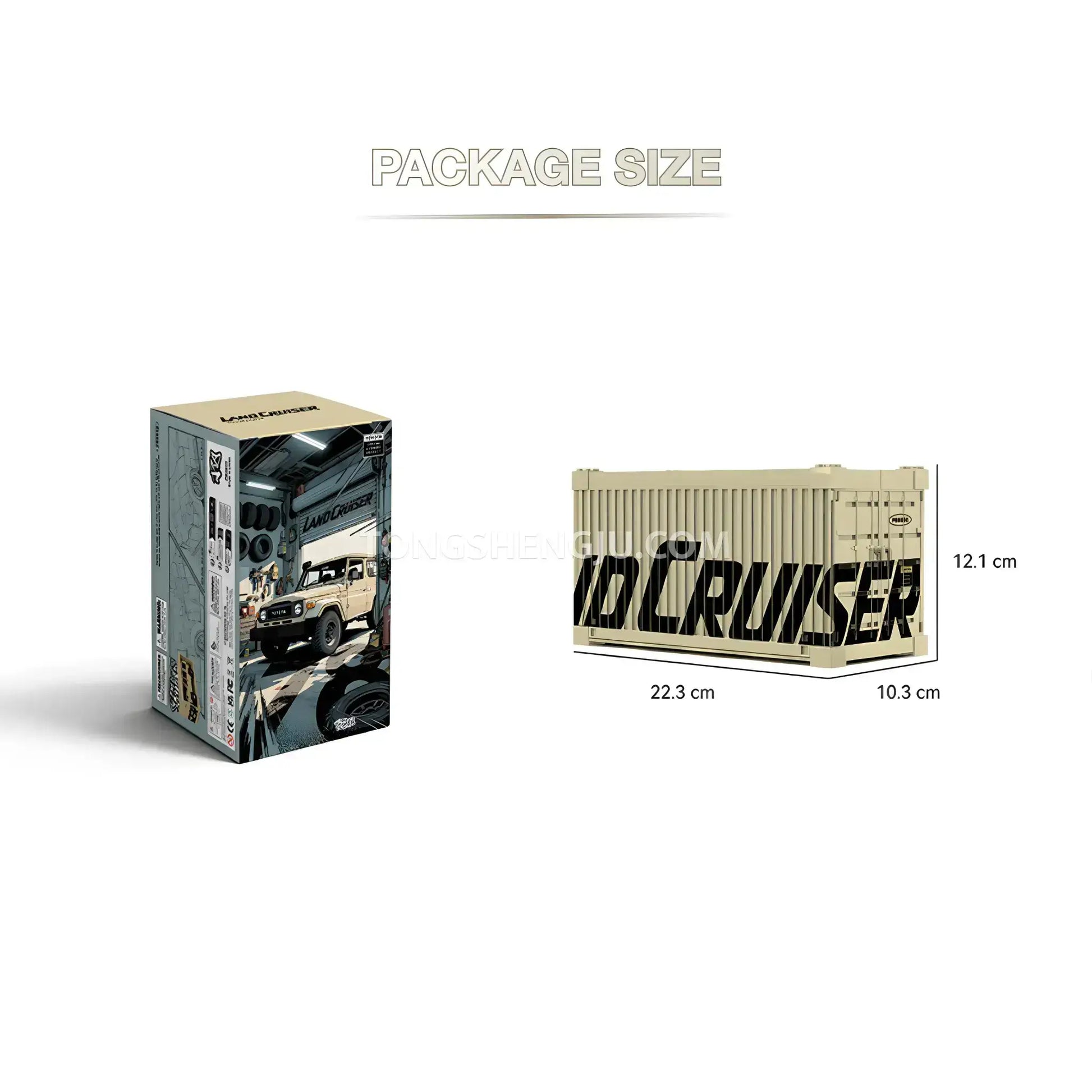package size of happy build power build pb8850 toyota land curiser off road car building set model car 
