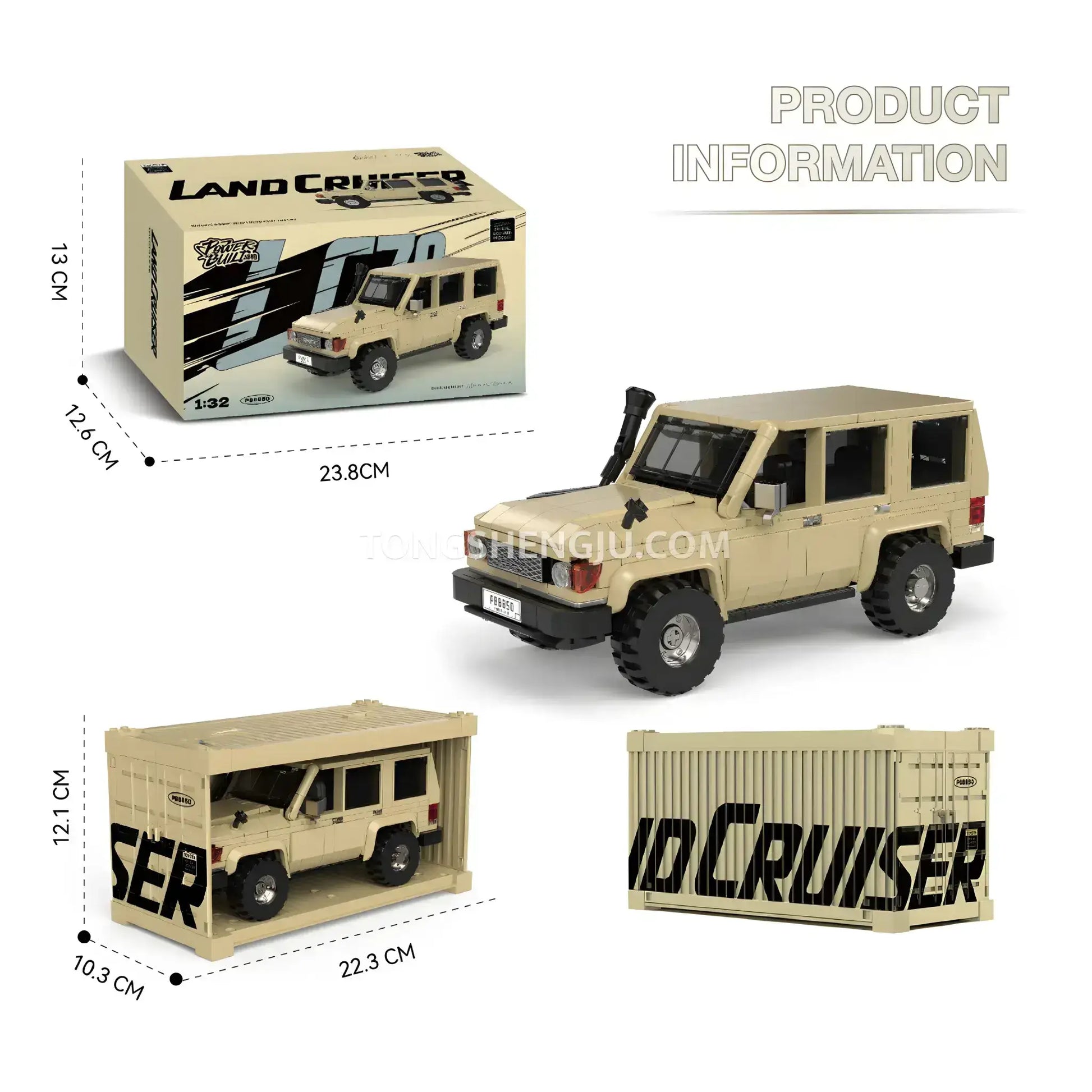 product information of happy build power build pb8850 toyota land curiser off road car building set model car 