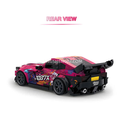 rear view of happy build powerbuild pb8852 1087x toyota supra mk5 sports car building set model car
