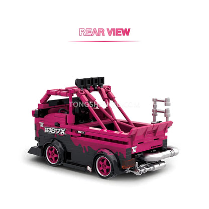 rear view of happy build powerbuild pb8853 1087x pickup truck car building set model car