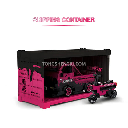 shipping container of happy build powerbuild pb8853 1087x pickup truck car building set model car