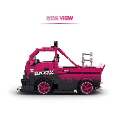 side view of happy build powerbuild pb8853 1087x pickup truck car building set model car