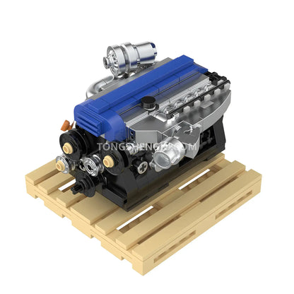 happybuild powerbuild pb8869a sokun 2jz gte mini engine model car bulding blocks set compatible with lego speed champions series