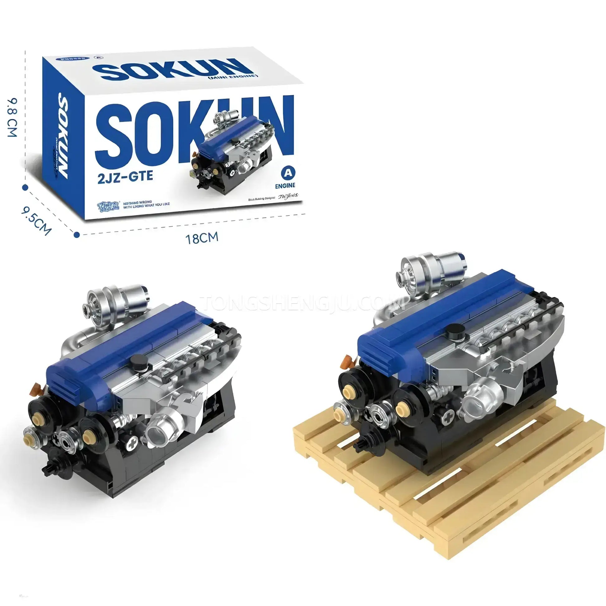 product information of happybuild powerbuild pb8869a sokun 2jz gte mini engine model car bulding blocks set