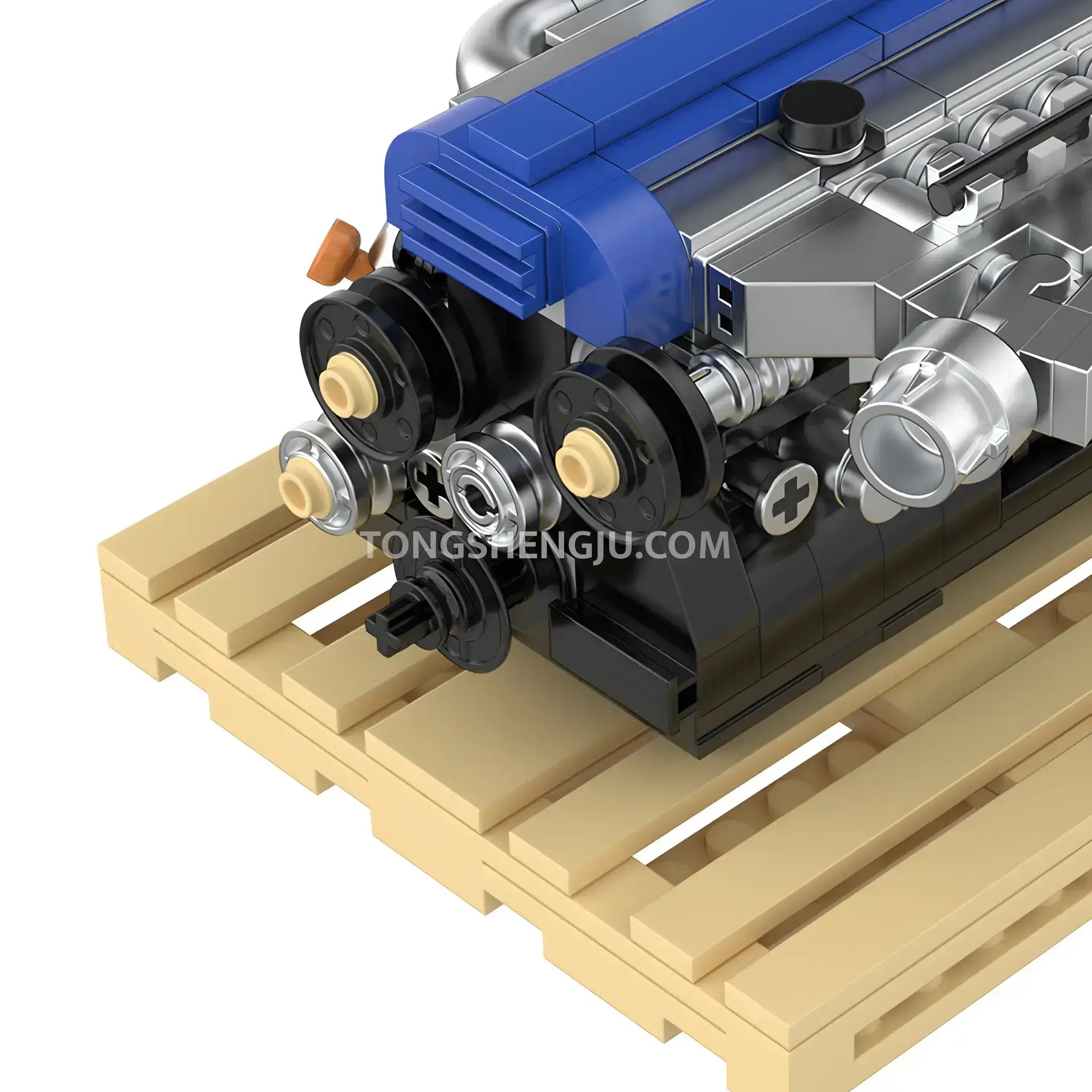 happybuild powerbuild pb8869a sokun 2jz gte mini engine model car bulding blocks set realistic exhaust system