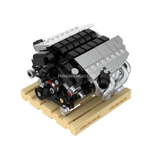 happybuild powerblock pb8869c sukon db9 v12 mini engine model car building set  compatible with lego speed champions series