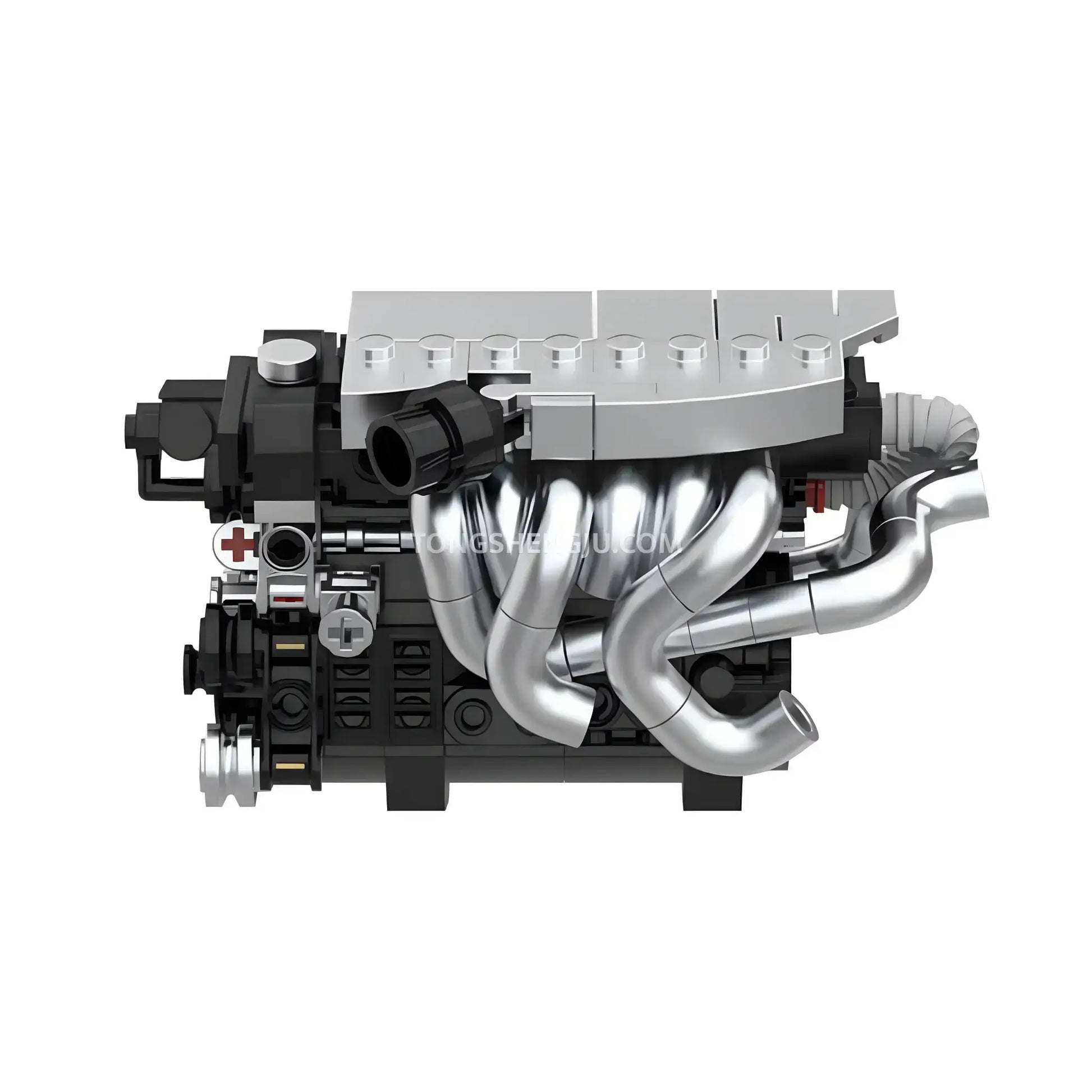 happybuild powerblock pb8869c sukon db9 v12 mini engine model car building set  realistic exhaust system