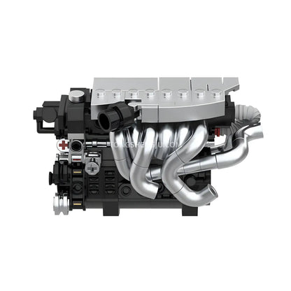 happybuild powerblock pb8869c sukon db9 v12 mini engine model car building set  realistic exhaust system