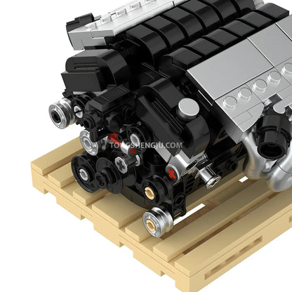 happybuild powerblock pb8869c sukon db9 v12 mini engine model car building set  simulated mechanical linkage
