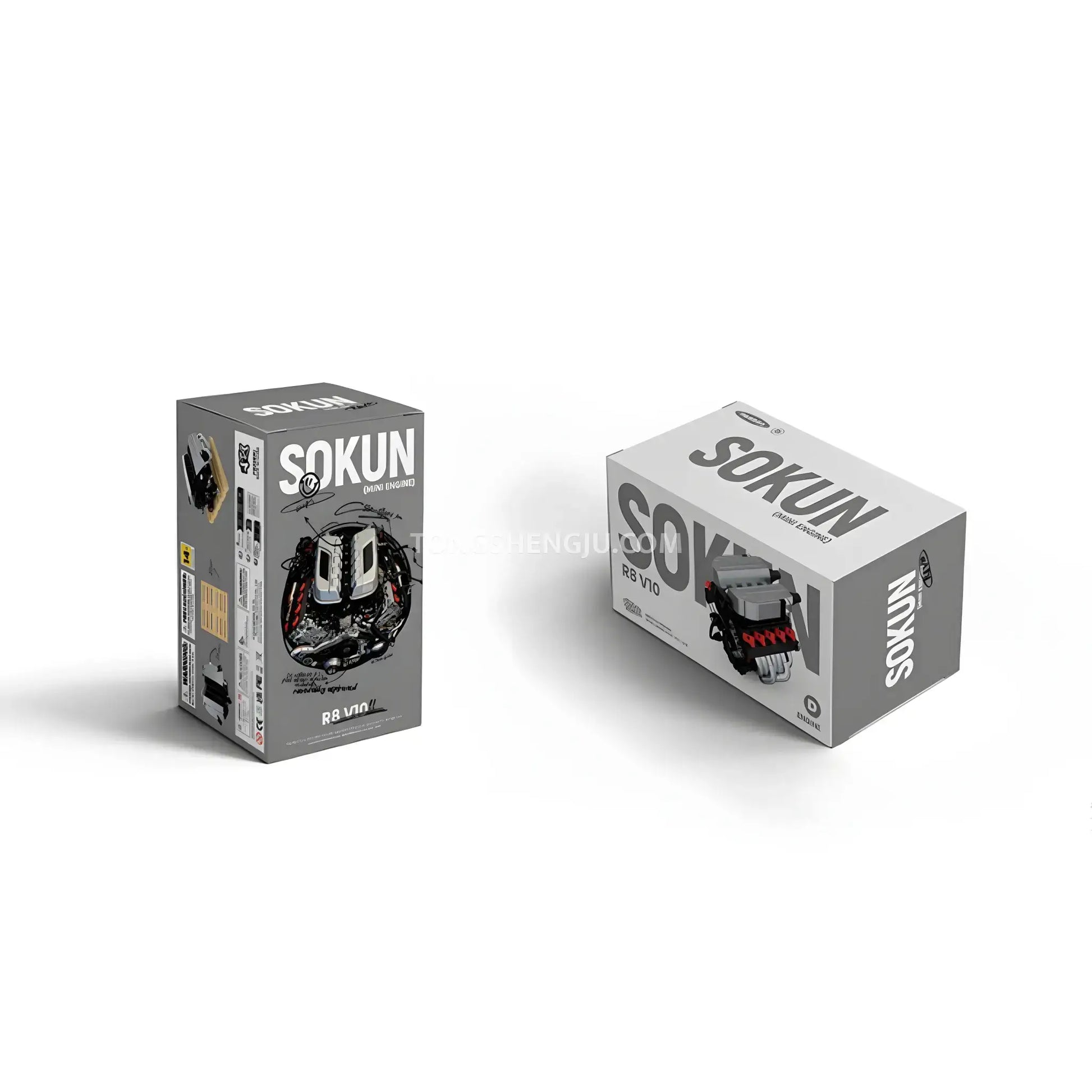 package size of happybuild powerblock pb8869d sukon R8 v10 mini engine model car building set