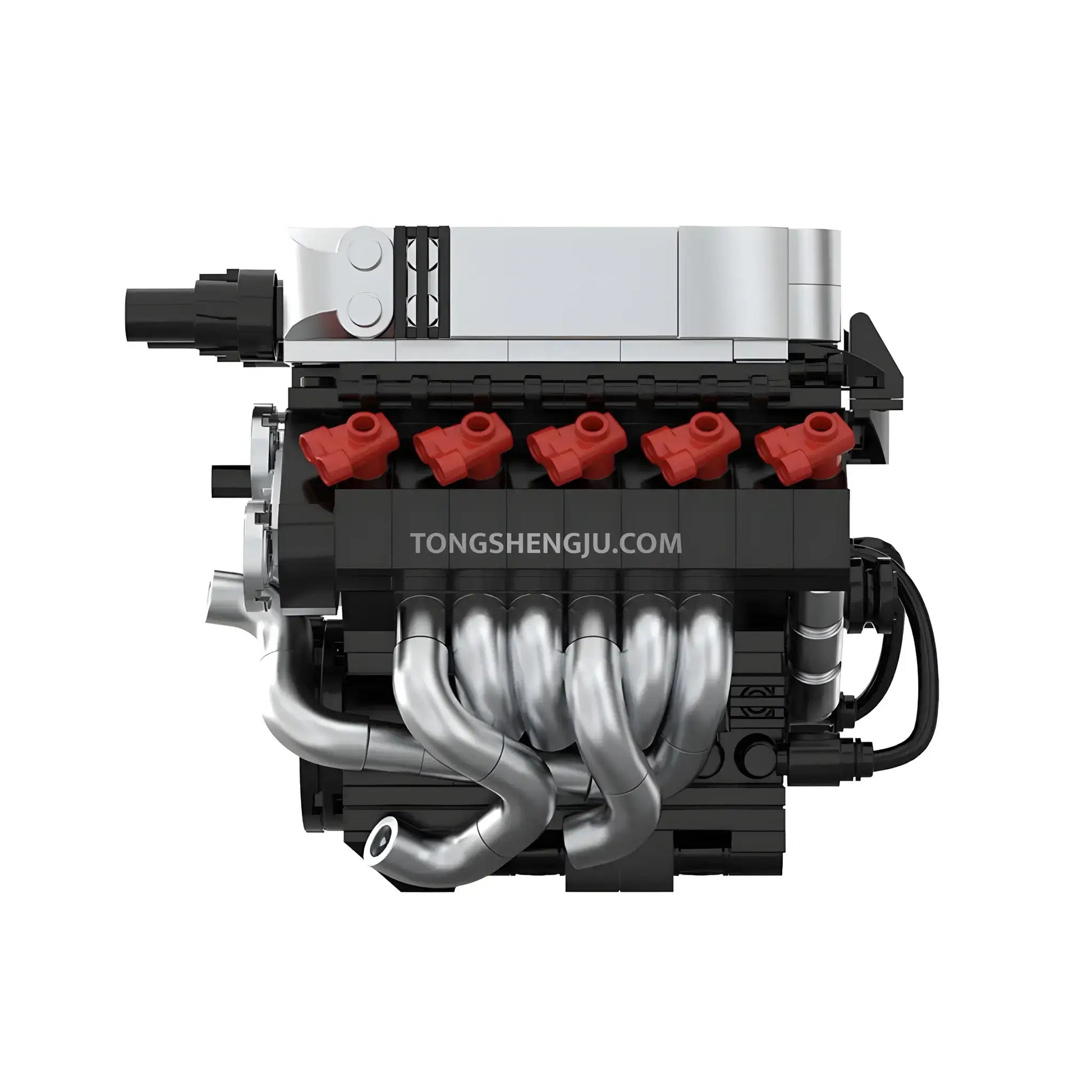 right view of happybuild powerblock pb8869d sukon R8 v10 mini engine model car building set