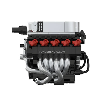 right view of happybuild powerblock pb8869d sukon R8 v10 mini engine model car building set