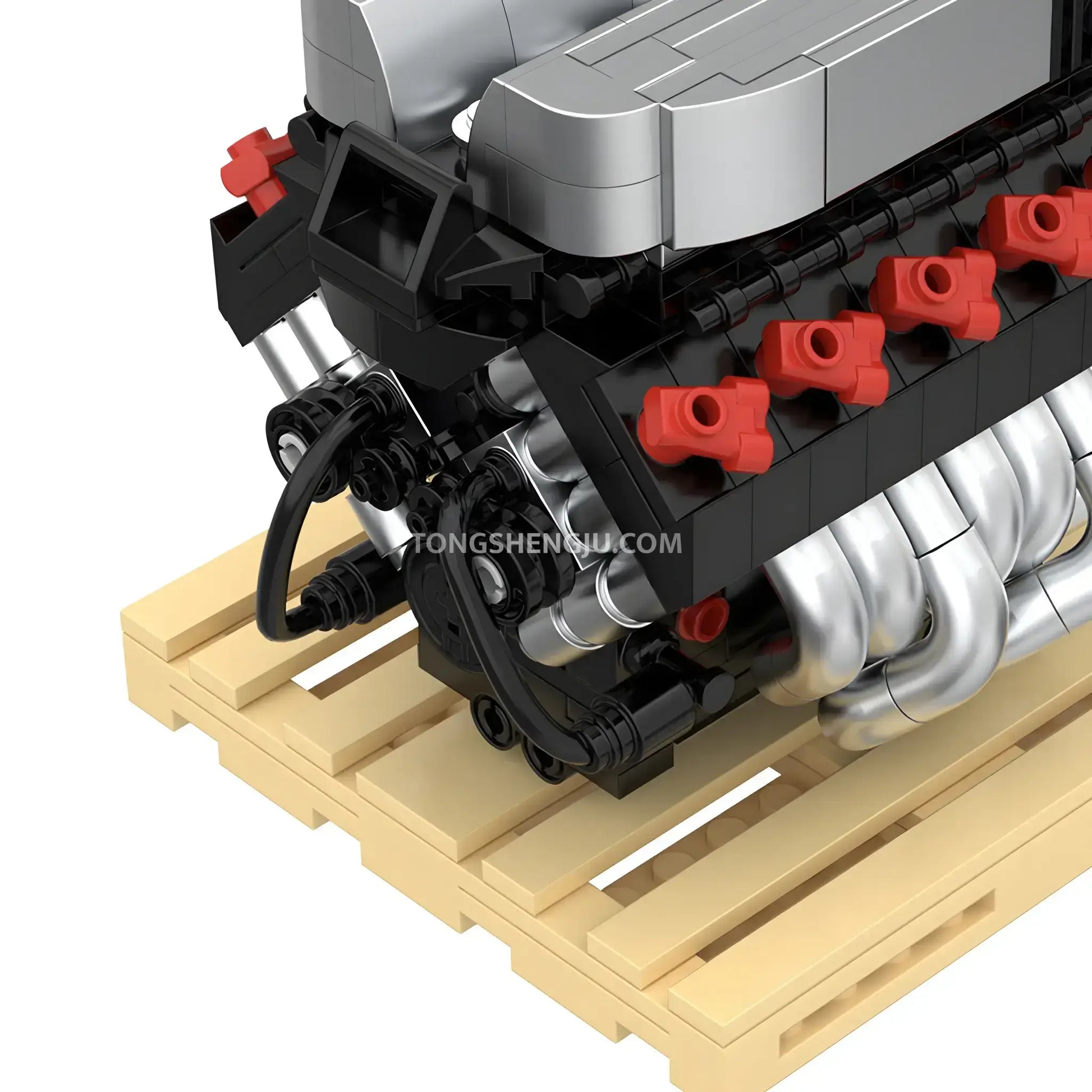 happybuild powerblock pb8869d sukon R8 v10 mini engine model car building set simulated mechanical linkage