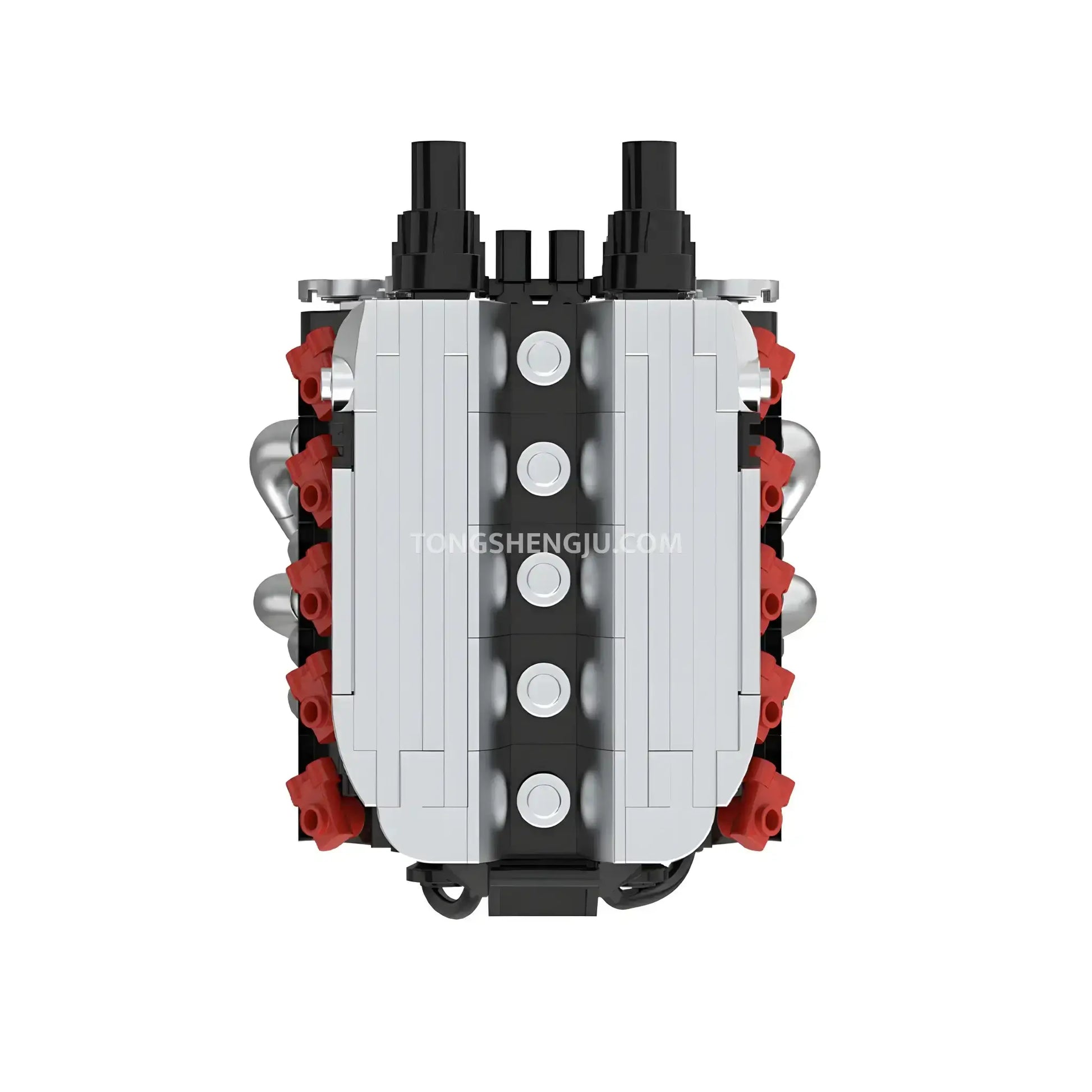 top view of happybuild powerblock pb8869d sukon R8 v10 mini engine model car building set  