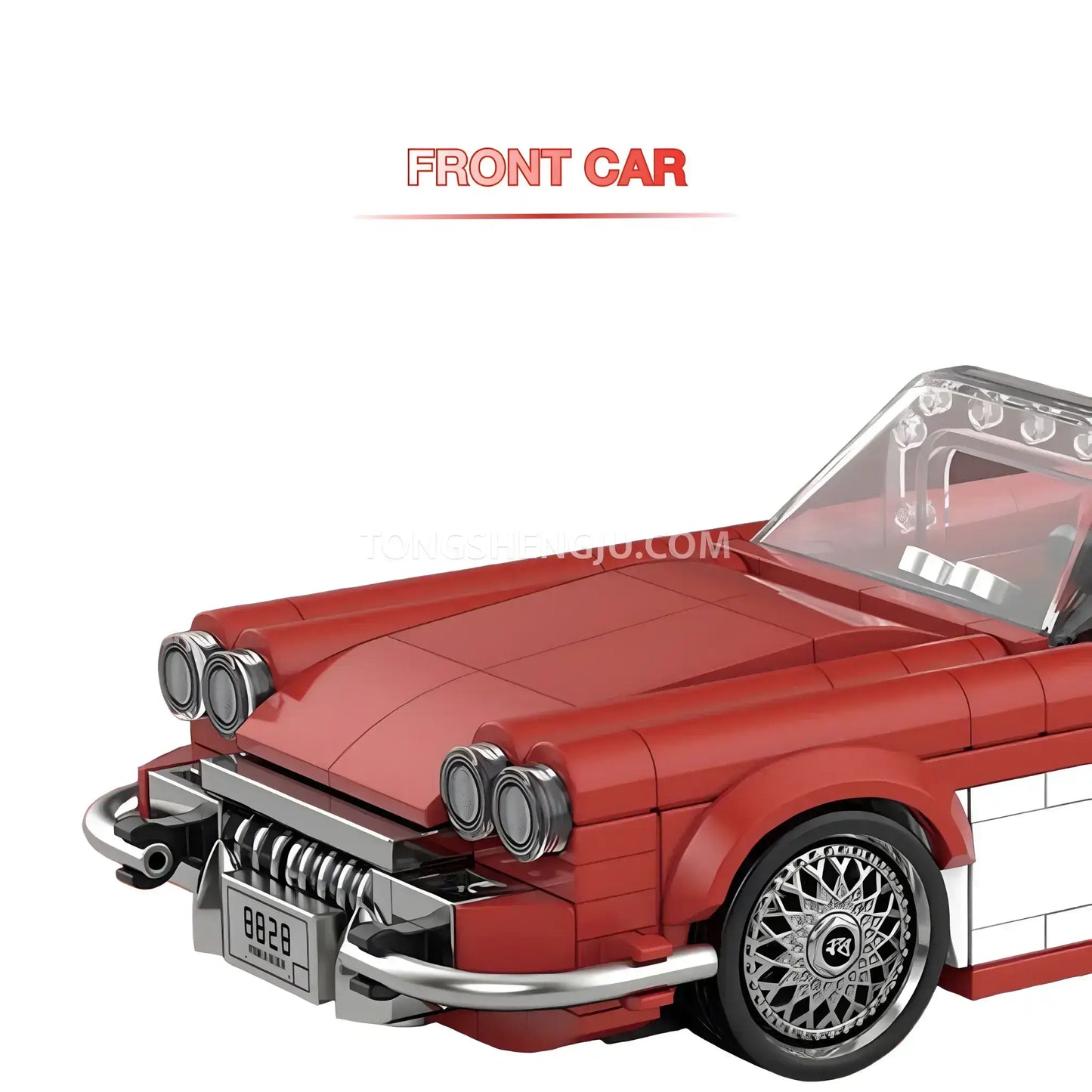 front car of happybuild powerbuild pb8828 3in1 crimson revival car building set model car