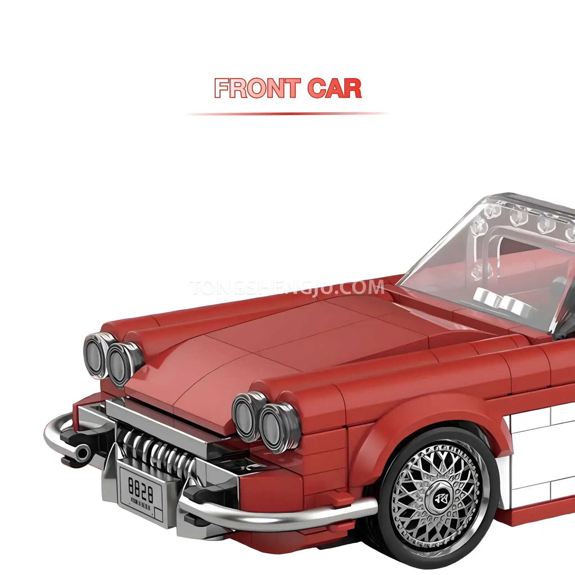 front car of happybuild powerbuild pb8828 3in1 crimson revival car building set model car