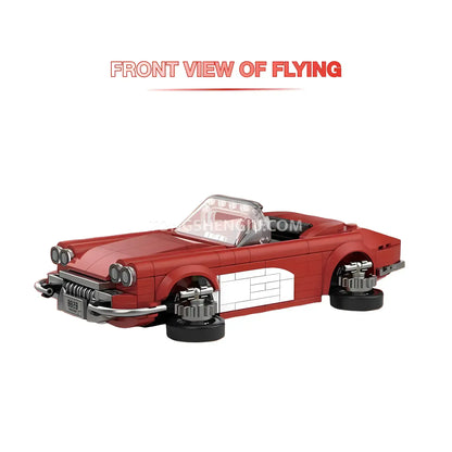 flying mode front view of happybuild powerbuild pb8828 3in1 crimson revival car building set model car 