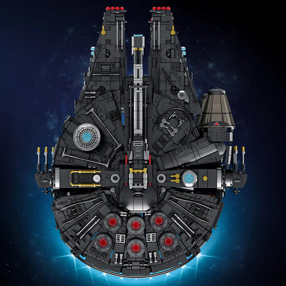 shuanggao 60529 shadowed wing millennium falcon model star wars building blocks toy flow lightings