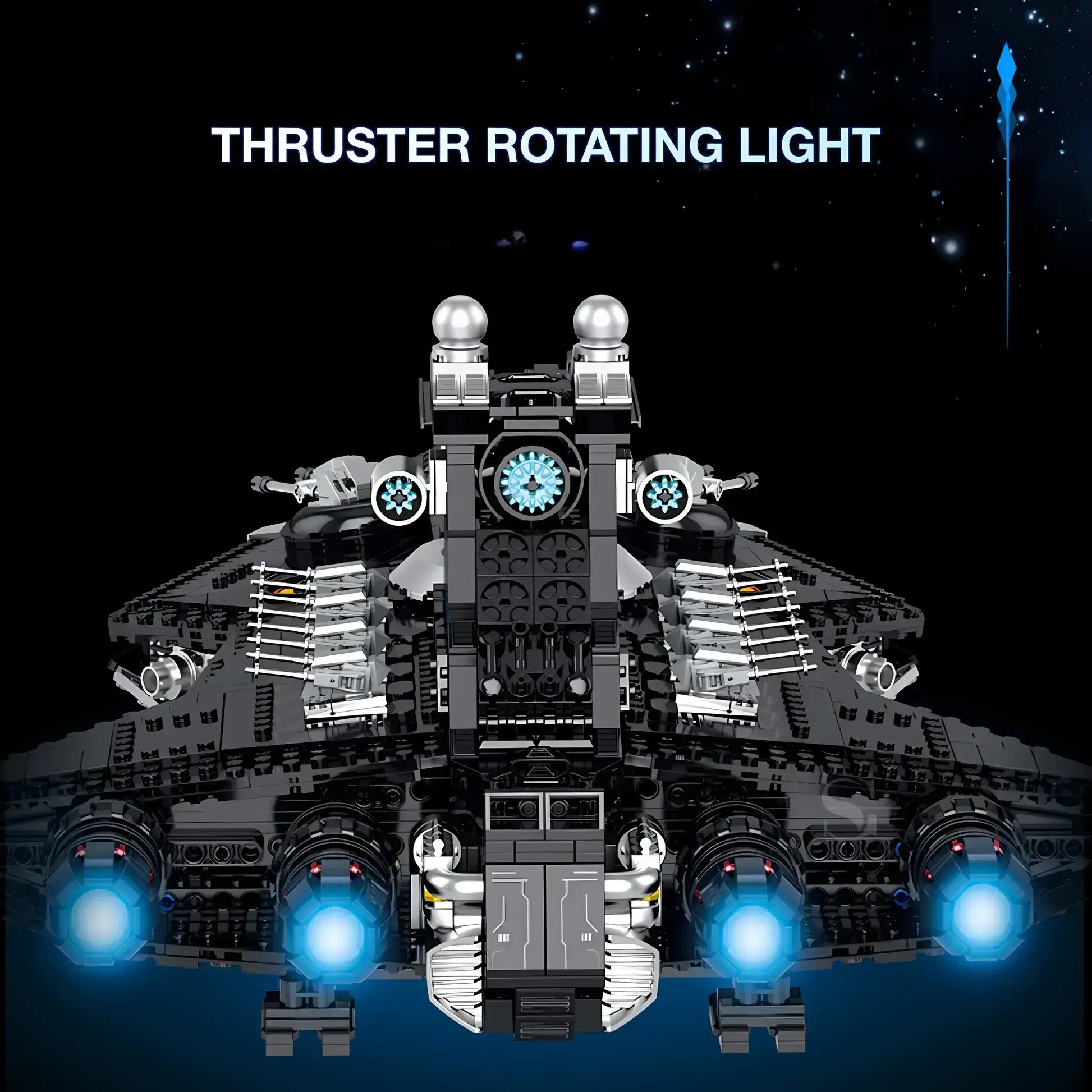 shuanggao 60530 shadowed wing drak battle cruiser model star wars building blocks toy thruster rotating light