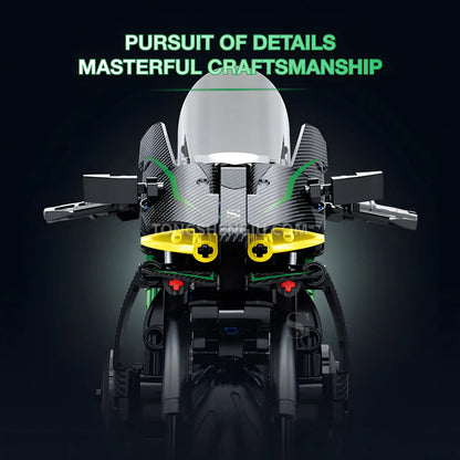 shuanggao 60532 kawasaki ninja h2r model motorcycle building blocks toy pursuit of details