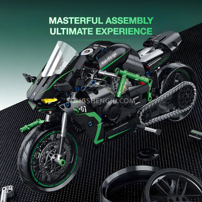 shuanggao 60532 kawasaki ninja h2r model motorcycle building blocks toy masterful assembly