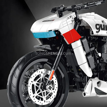 shuanggao 60537 halei pan america motorcycle building blocks set model motorcycle front and rear disc brakes