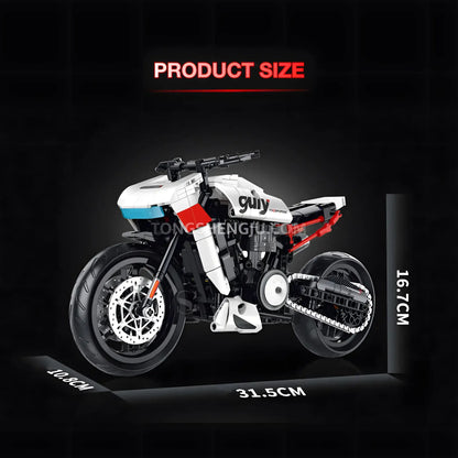 product size of shuanggao 60537 halei pan america motorcycle building blocks set model 