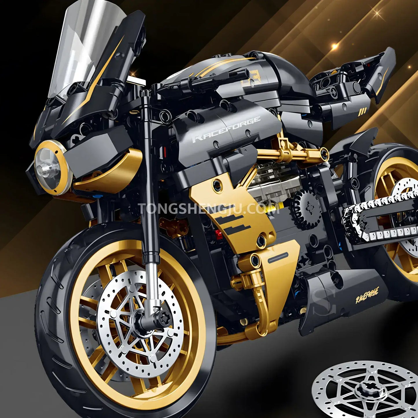 side view of shuanggao 60538 mv agusta technic motorcycle building blocks set model motorcycle 