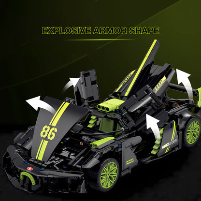 shuanggao bugatti v16 building blocks model toy car explosive armor shape