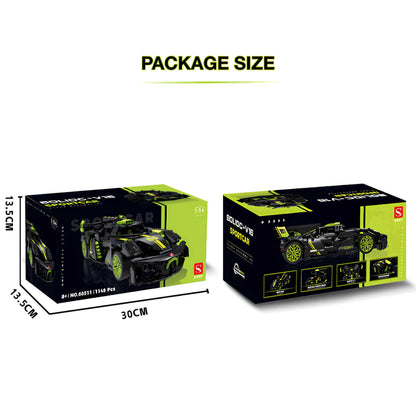 package size of shuanggao bugatti v16 building blocks model toy car