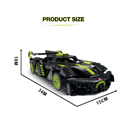 product size of shuanggao bugatti v16 building blocks model toy car