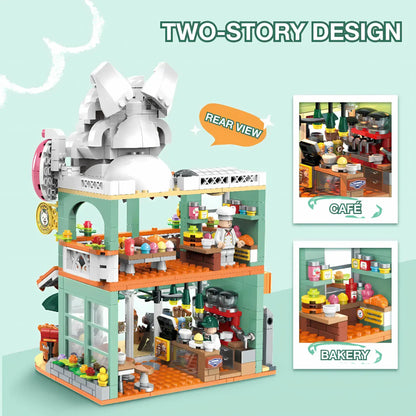 shuanggao 60524 dog coffee shop building blocks model toy story design