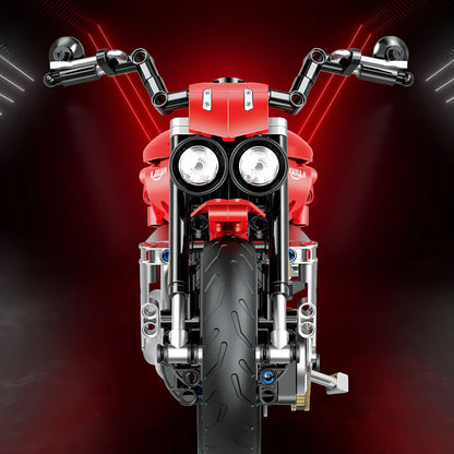 front view of shuanggao 60528 kaixuan rocket building blocks model toy motorcycle