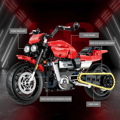 product structure analysis of shuanggao 60528 kaixuan rocket building blocks model toy motorcycle