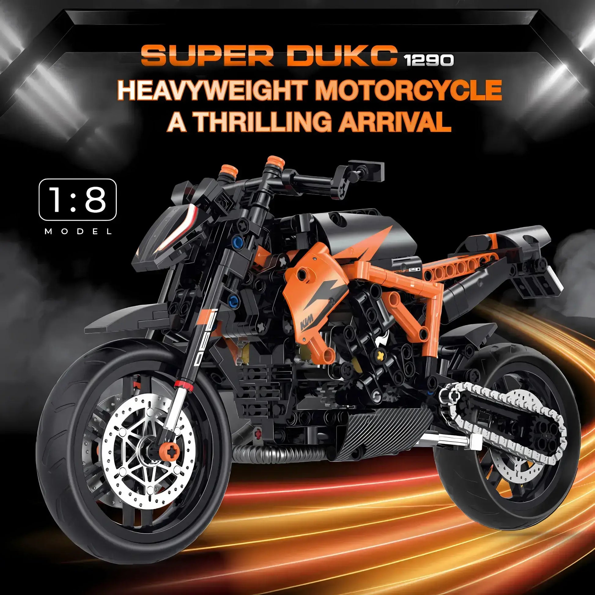 1:8 super duke 1290 model motorcycle building blocks toy from shuanggao 60501